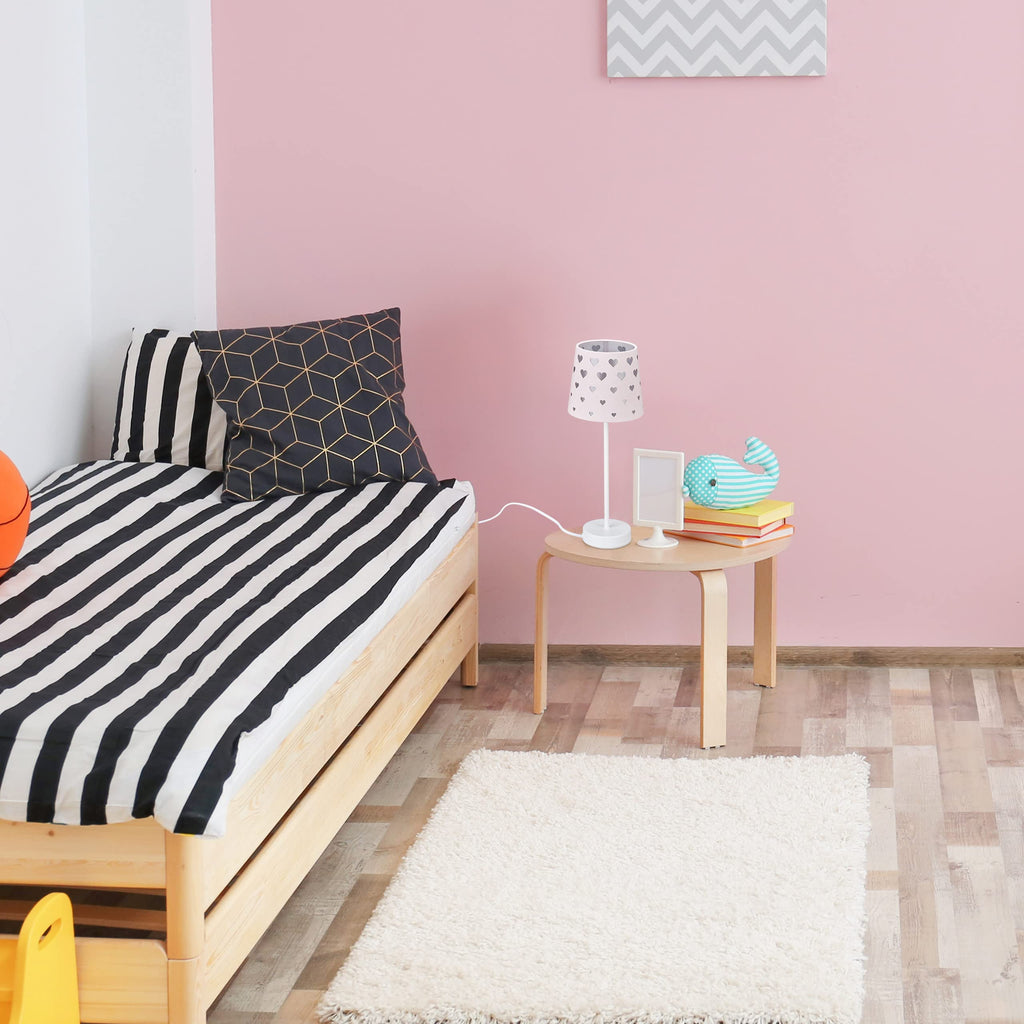 Relaxdays Nachttischlampe Kinder, rosa-weiß