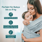 Koala Babycare Tragetuch Baby Neugeborene - Einfach Anzuziehen für Mütter und Väter - Babytrage Multi-Use Bis 9kg - Babytragetuch Blau