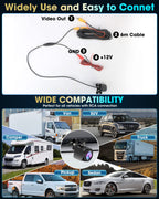 AHD 1080P Rückfahrkamera NTSC & PAL Auto Rückfahrkamera One-Key-Switch-8-Videosignalen Universal IP68 Wasserdicht Nachtsicht HD Auto Rückansicht Kamera für PKW, SUV, Wohnmobil, LKW [Bildrate 25fps]