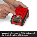 Original Einhell 18V 4,0 Ah Power X-Change Plus (18V Akku, universell verwendbar für alle PXC-Geräte, ohne Selbstentladung, 3-Stufen-LED Ladestandskontrolle, angepasste Ladezyklen, ohne Ladegerät)