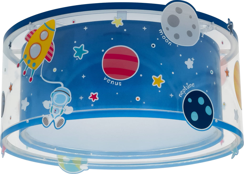 Dalber Deckenlampe kinderzimmer, Deckenleuchte für Kinder Planets Planeten Sonnensystem, 41346N, E27, Blau