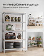 SONGMICS 2 Stück 5 Ebenen Lagerregal Bolzenlose Montage 750 kg Tragkraft 60 x 120 x 200 cm Silber GLR060E02