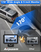 【Stabiles Bild】 AHD 1080P Rückfahrkamera Kabellos, Rückfahrkamera Funk mit 5 Zoll RückfahrKamera Monitor 6 LED Drahtlose Rückfahr-Kamera Auto Super Nachtsicht 170° Weitwinkel für DC 12V Auto SUV LKW