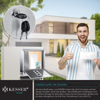 KESSER® Briefkasten Edelstahl mit Zeitungsfach Namensschild, Sichtfenster, gebürstet, 3X Schlüssel abschließbar, Pulverbeschichtet, Wandmontage, groß, inkl. Montagematerial Silber