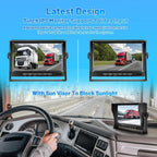 Hikity AHD Rückfahrkamera Kit mit 7 Zoll Rear View Monitor, 12-24V Kabel Rückfahrkameras Set mit P68 Wasserdichter IR Nachtsich Auto Rückfahrkamera 4Pin 15M für Kfz, SUV, Van, Campingbus, Anhänger