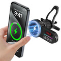Magift for MagSafe Car Bluetooth Transmitter Mount, Black 20X Powerful Magnetic Phone Holder for iPhone, Bluetooth 5.3 Car Adapter Hands Free, QC 3.0, Easily Install