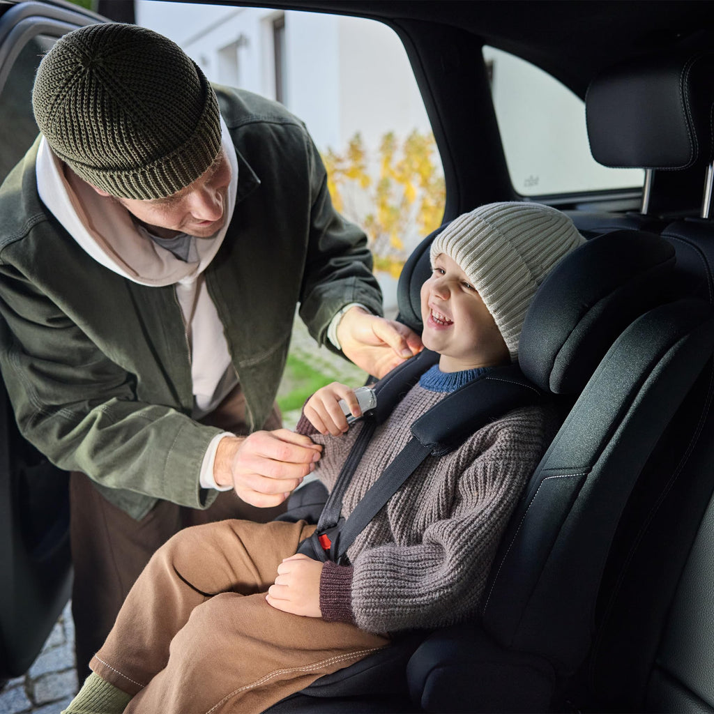 Kinderkraft SAFETY FIX 3 PRO 76-150 cm Kindersitz 9-36 kg, Kinderautositze mit isofix, Einstellung der Kopfstütze und Rückenlehne, extra TOP TETHER, 5 punkt gurte, Rosa