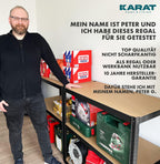 KARAT Schwerlastregal, 2er Set, 60 x 120 x 200 cm Steckregal, Kellerregal, Lagerregal - 5 verstellbare Böden (Schwarz)