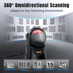 Tera Barcode Scanner Plattform Omnidirektional: 1D 2D QR Code Desktop-Lesegerät Freihändig USB Kabelgebunden Verstellbarer Winkel, Plug-and-Play für POS Supermarkt Lager Einzelhandel Krankenhaus 9700