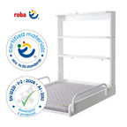 roba Wandwickeltisch + Wickelauflage roba Style grau - Wickeltisch klappbar & platzsparend zur einfachen Wandmontage - Holz weiß, 1 Stück (1er Pack)