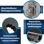 PeakTech Alukoffer P 7260 – abschließbarer Universal-Transportkoffer mit Würfelschaumstoff – tragbarer Fotokoffer – robuster Alu Koffer mit Schutz vor Regen und Staub – groß (370 x 230 x 80mm)