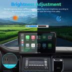 Carpuride Carplay Screen, Tragbares Kabelloses Carplay und Android-Auto, 7 Zoll 1080P HD-Touchscreen-Radio mit BT 5.0, Spiegel-Link-Unterstützung, LKW, Wohnmobil, Armaturenbrett-Halterung