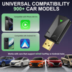 ZOUHOE Carplay Wireless Adapter – Android Auto Wireless Adapter, 5,8-GHz-WLAN, Plug & Play, Mini & Stabil, iOS 10+/Android 10+, Schnelle Auto-Verbindung für Fahrzeuge ab Baujahr 2016. (1 Stück)