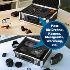 PeakTech Universalkoffer P 7300 – abschließbarer Universal-Transportkoffer mit Würfelschaumstoff – tragbarer Fotokoffer – robuster Koffer mit Schutz vor Regen und Staub – M (320 x 250 x 150 mm)