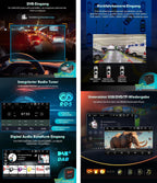 Android 14 Autoradio DVD für Mercedes Benz Klasse ML/GL W164 X164 Unterstützt DAB+ Navi Carplay Bluetooth WiFi A2DP RDS FM/AM Radio DSP Canbus Navigation 4GB RAM+64GB ROM