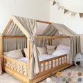lilimaus Hausbett Himmel [in 12 Farben] Betthimmel Hausbett aus 100% Baumwolle Musselin - Stoffhimmel für Hausbett Deko Mädchen & Jungen - Himmel für Hausbett Kinder - Bett Vorhang Kinderbett