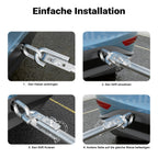 Wiltec Abschleppstange 3 teilig 2 m bis 3 t, Abschlepphilfe Schleppstange aus Stahl mit Warnfarbe, Fähnchen, Dämpfer und Tasche