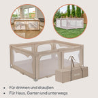 Lionelo Kinderlaufgitter 150 x 180 x 75 cm Florence Easy Fold, atmungsaktives Netz, sicher, tragbar, einfach zusammenklappbar, 2 Eingänge mit Reißverschluss, Reisetasche