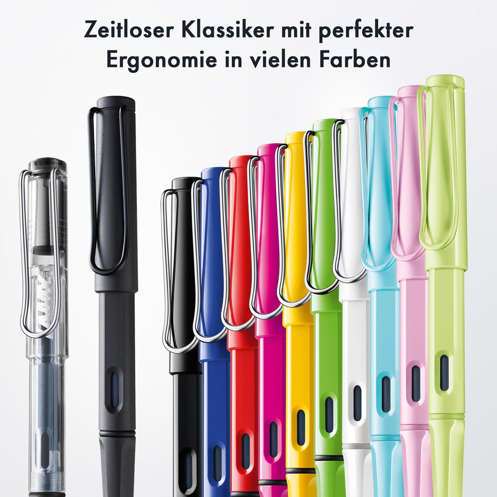 Lamy safari umbra Füller - Füllhalter mit ergonomischem Griff & schwarzer Stahlfeder in Strichbreite M - robuster ASA-Kunststoff - inkl. Tintenpatrone T 10 blau - Rechtshänder