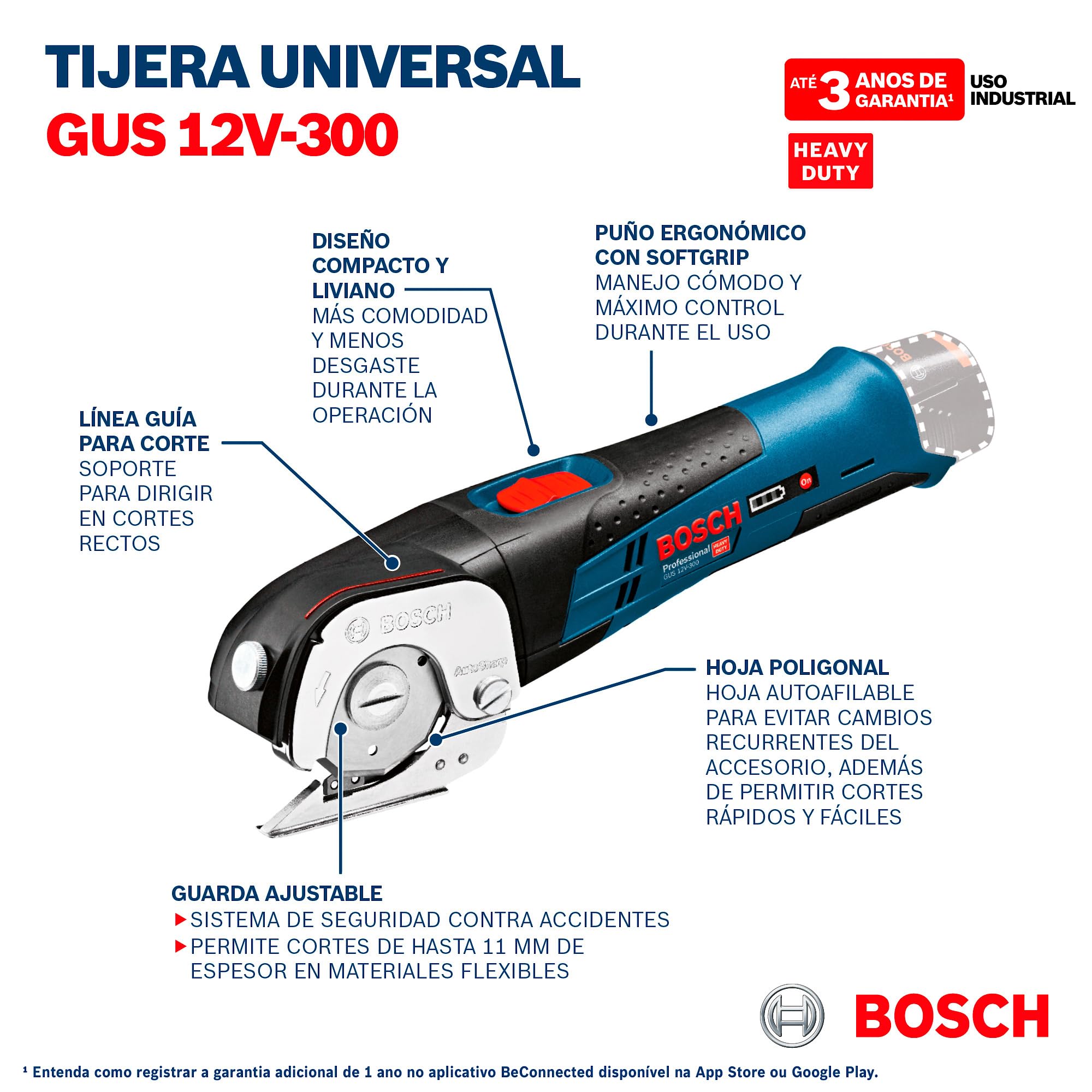 Bosch Professional 12V System Akku Universalschere GUS 12V-300 (ohne Akku/ Ladegerät)