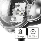 EMOS Schneefall LED Projektor,weiß,fliegender Schnee,effektvolle Wandbeleuchtung,Fassaden-,Wand- und Mauer-Projektion,IP44,Weihnachtsbeleuchtung für Außen & Innen,3m Kabel, Schwarz, DCPC03