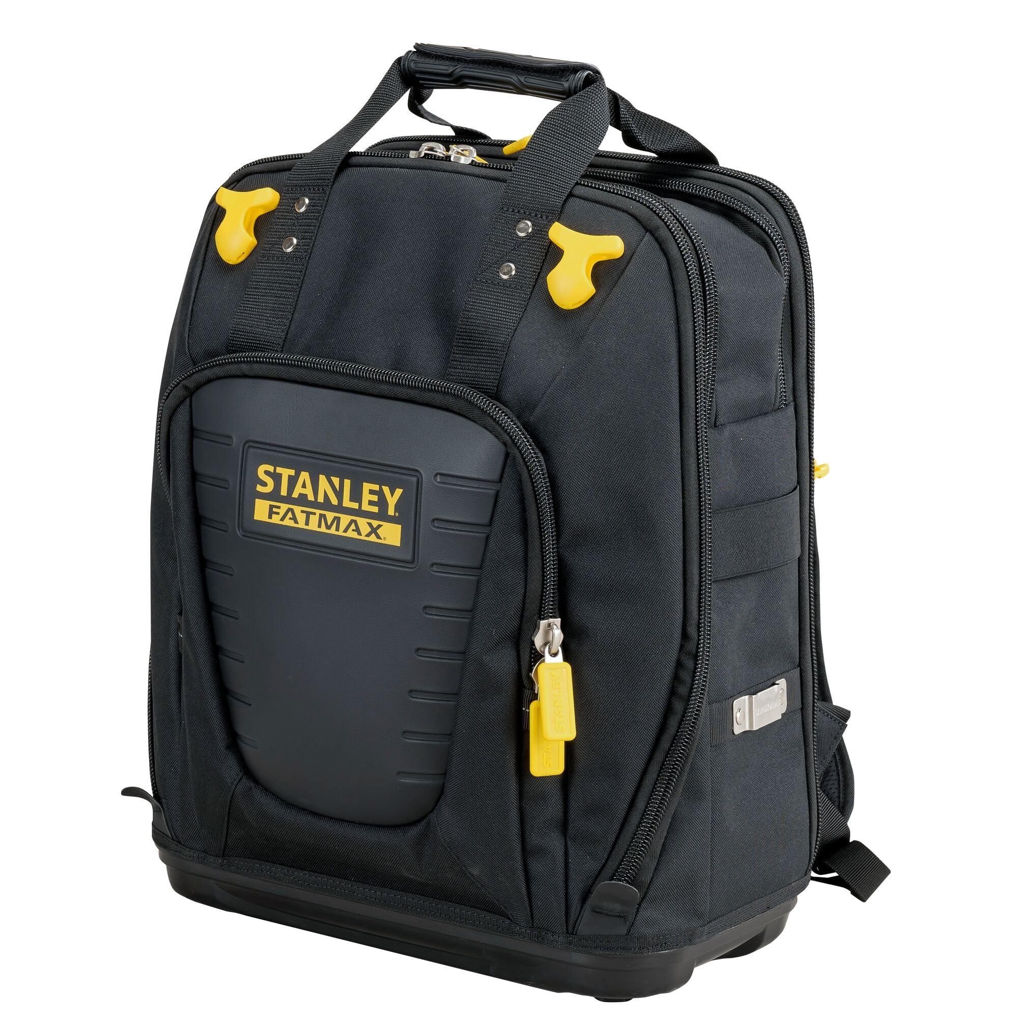 STANLEY FatMax Arbeitsrucksack (Werkzeugrucksack für die Baustelle & Werkstatt, praktische & übersichtliche Innenaufteilung, wasserdichter Kunststoffboden, gepolsterter Rücken) FMST1-80144