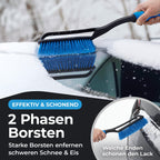 Lyvanas Eiskratzer Auto mit Besen TESTSIEGER 2025* - Ergonomischer Profi Schneebesen Auto schnell & stark - Langlebiger & schonender Scheibenkratzer Auto lang & vielseitig - stabiler Schnee Auto Besen