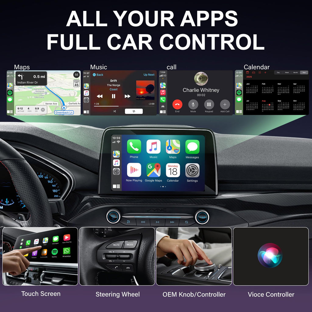 ZOUHOE Carplay Wireless Adapter – Android Auto Wireless Adapter, 5,8-GHz-WLAN, Plug & Play, Mini & Stabil, iOS 10+/Android 10+, Schnelle Auto-Verbindung für Fahrzeuge ab Baujahr 2016. (1 Stück)
