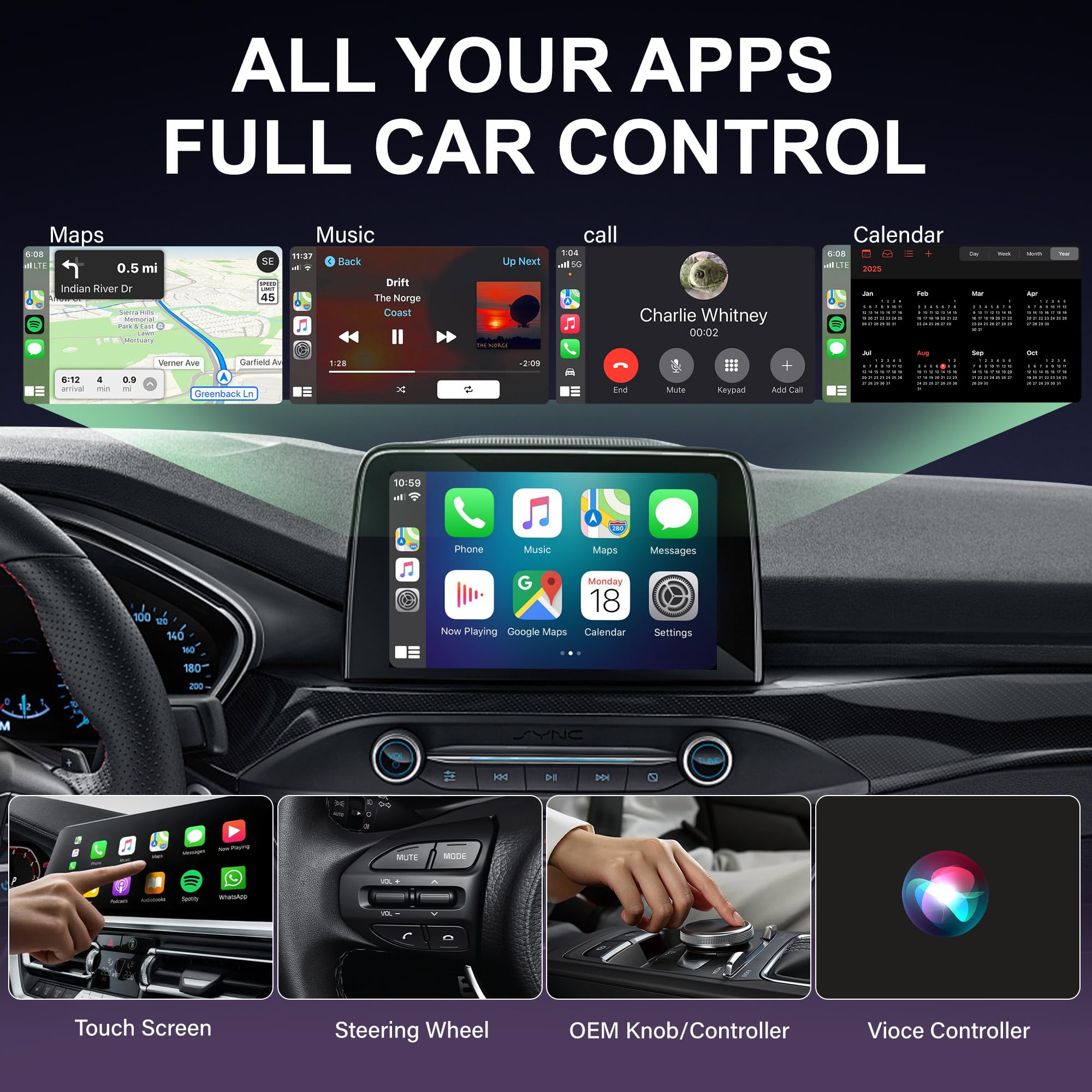 ZOUHOE Carplay Wireless Adapter – Android Auto Wireless Adapter, 5,8-GHz-WLAN, Plug & Play, Mini & Stabil, iOS 10+/Android 10+, Schnelle Auto-Verbindung für Fahrzeuge ab Baujahr 2016. (1 Stück)