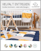 ULLENBOOM Krabbeldecke für Baby 100x100 cm, 100% Oeko-TEX Materialien, Made in EU, Dick & weich gepolstert, Wale - ideal als Babydecke, Laufgittereinlage & Spieldecke Baby