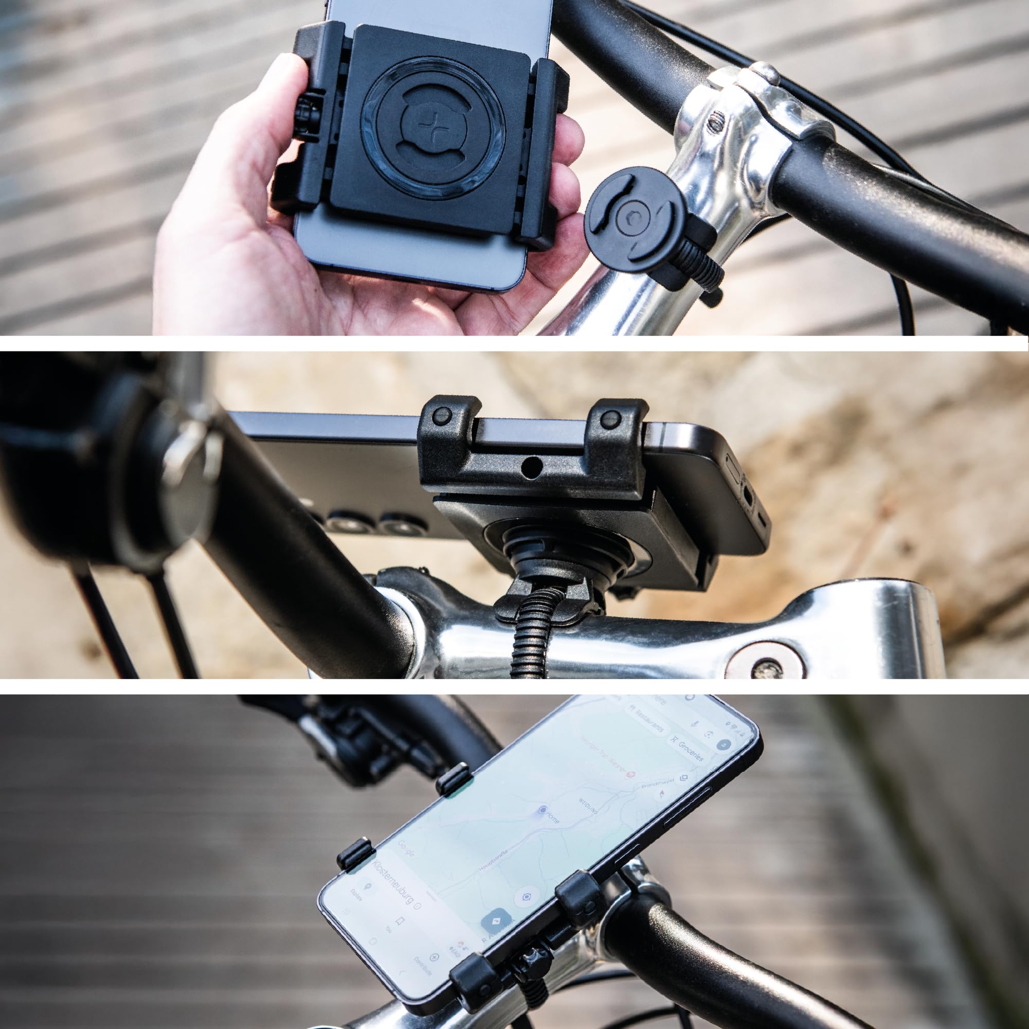SP CONNECT Fahrrad-Handyhalterung | SPC+ | Universeller Handyhalter für Fahrradlenker | Motorradhandyhalterungen für alle Smartphone Handys wie iPhone Samsung | Mountainbike Rennrad Handy Halterung