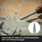 Original Einhell 3-tlg. SDS Max Meißel-Set, 400 mm (mit Spitzmeißel, 20 mm breitem Flachmeißel, und 40 mm breitem Spatmeißel aus langlebigem 40Cr Stahl für Abbruch- und Renovierungsarbeiten)