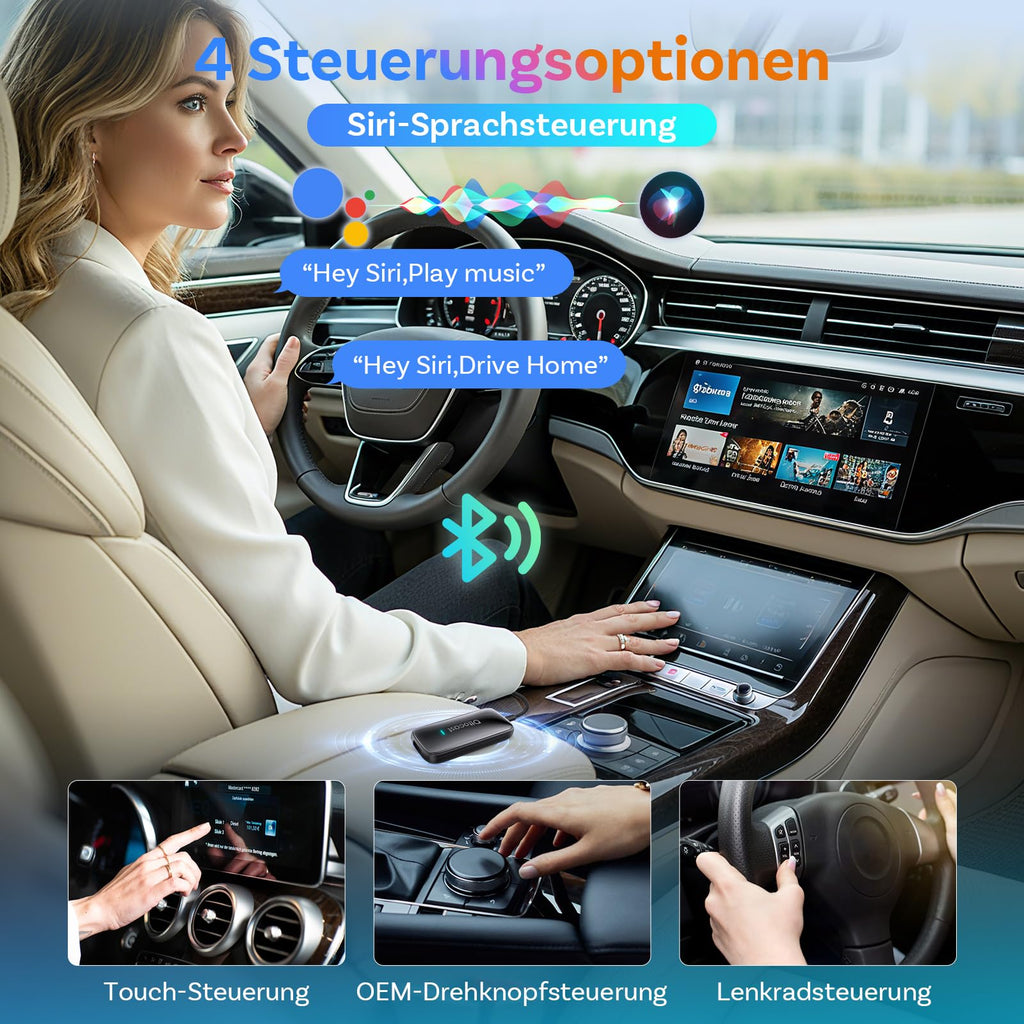 OTTOCAST Play2video Ultra 2026 Upgrade, kabelloser CarPlay & Android Auto Adapter mit YouTube/Netflix/Prime Video, Plug & Play, 4 GB + 32 GB AI Box für Fahrzeuge mit kabelgebundenem CarPlay ab 2016