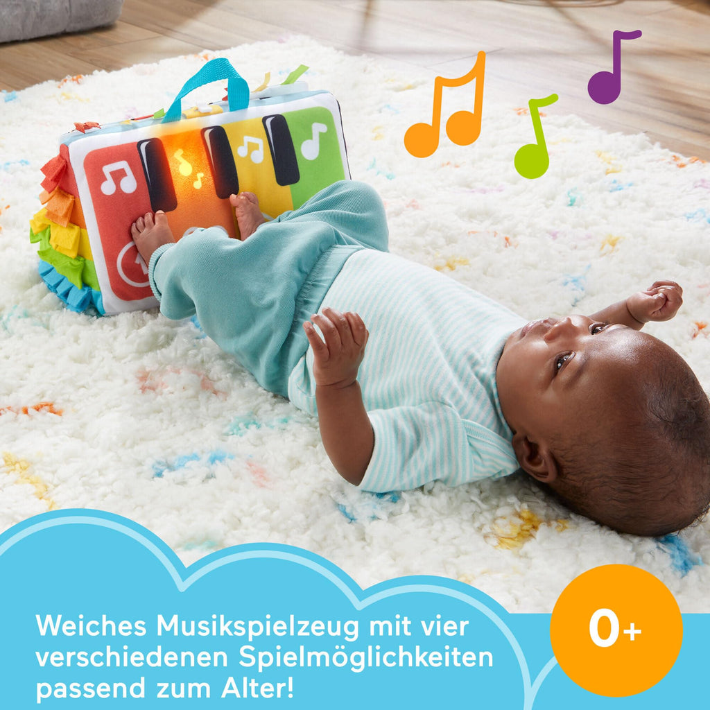 FISHER-PRICE Kick & Play Soft Piano - Weiches und tragbares Pianospielzeug, mitwachsendes Design, bunte Tasten, für Babys ab der Geburt, HND54