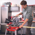 Einhell Zug-Kapp-Gehrungssäge TC-SM 2531/2 U (1900 W, max. 70 mm x 310 mm Schnitttiefe/-breite, Ø 254 mm Sägeblatt, Untergestell, neigbarer Sägekopf, Zugfunktion, Laser)