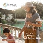 Boba Babytragetuch ab Geburt bis 15 kg - Kuschelweiches & Stützendes Baumwollfrottee, Tragetuch Baby Neugeboren bis Kleinkind, Einfach zu Binden (Grau)