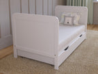 Love For Sleep Babybett Beistellbett 120x60 cm mit Schublade & Matratze - Kinderbett Baby Bett Holz Weiß, Babybett Komplett Set - Kinderbett Babybett Mitwachsend Gitterbett