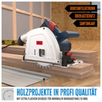 Güde 58232 Tauchkreissäge TS 57-1400 KE Set (1400 W, Sägeblatt-Ø 165 mm, Paralleler Tauchmechanismus, Winkelverstellung von 0° bis 47°)