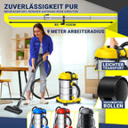 MASKO® Industriestaubsauger Staubsauger Nass Trocken Sauger Edelstahl 2300W + Steckdose, Blasfunktion, Saugschlauch & Nass-Saugen, Push&Clean, Industriesauger mit & ohne Beutel, Inkl Filter beutellos