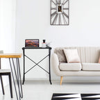 Relaxdays Schreibtisch klein, HxBxT 75 x 60 x 40 cm, kompakter Computertisch, Laptop Arbeitstisch, MDF & Metall, schwarz