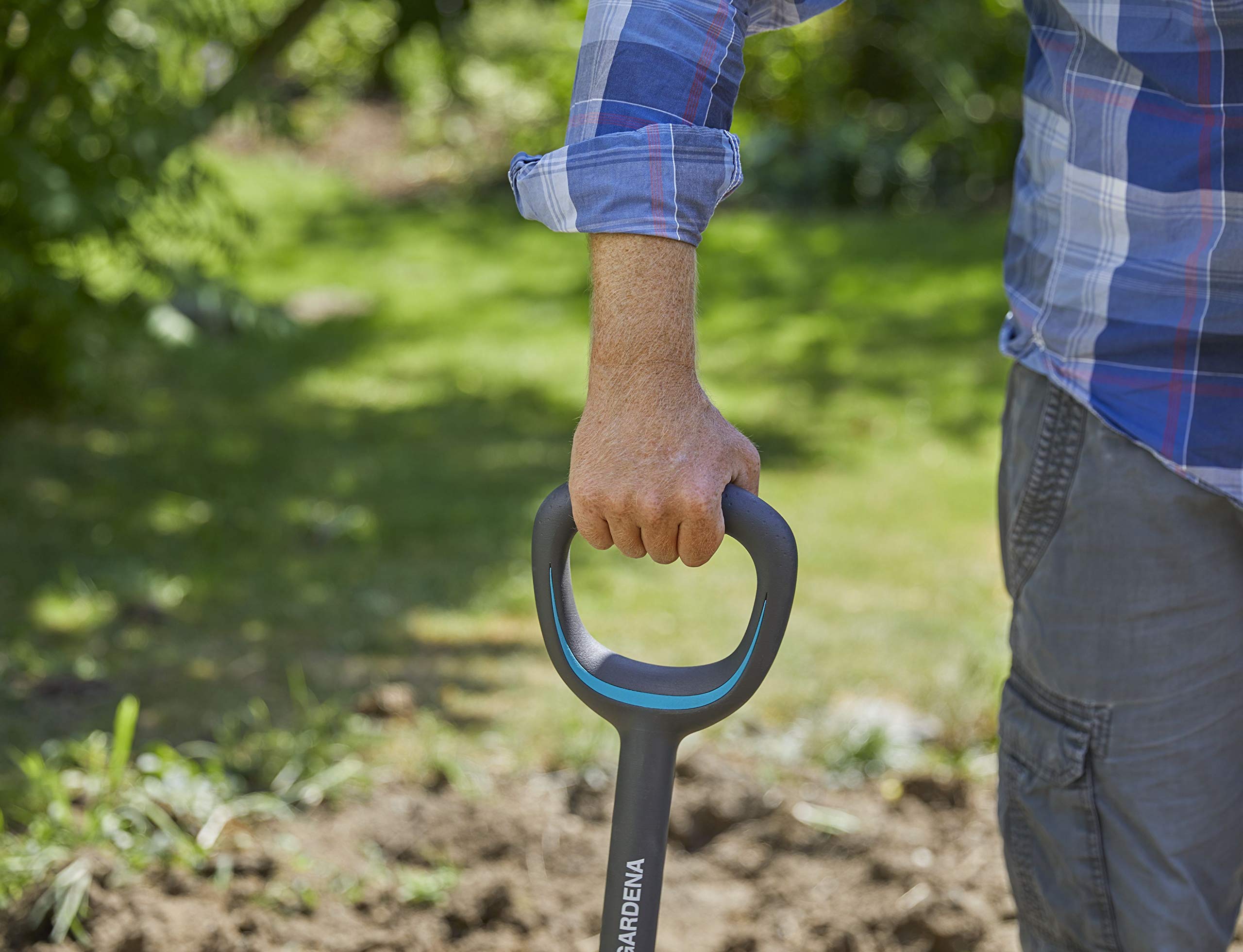 Gardena ErgoLine Spatengabel: Grabegabel zum Umgraben und Auflockern, gehärteter Qualitätsstahl mit Beschichtung, ergonomischer D-Griff (17013-20)