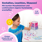 Vtech Mosaic Magic Lights Lampe – Personalisierbare Kinderlampe mit wiederverwendbaren Mosaiksteinen – Inkl. Nachtlicht-Funktion, Lichtmustermodus und Musik – Für Kinder von 5-9 Jahren
