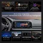 ATOTOZONE X10DG2B7E 7 Zoll Android DAB+ Autoradio Doppel-Din, 8+128G, 4G LTE, KI-Sprachassistent, Kabelloses Carplay & Android Auto, Duales Mikrofon & BT & Kameraeingang, 36B-EQ, HDMI-Eingang