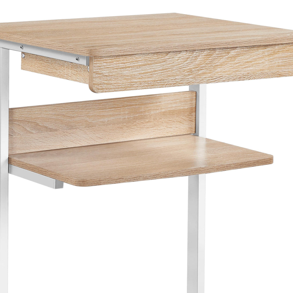 Yaheetech Schreibtisch Computertisch Büromöbel PC Tisch Bürotisch Arbeitstisch aus Holz und Stahl mit Ablage und Schublade 79 x 56 x 51cm