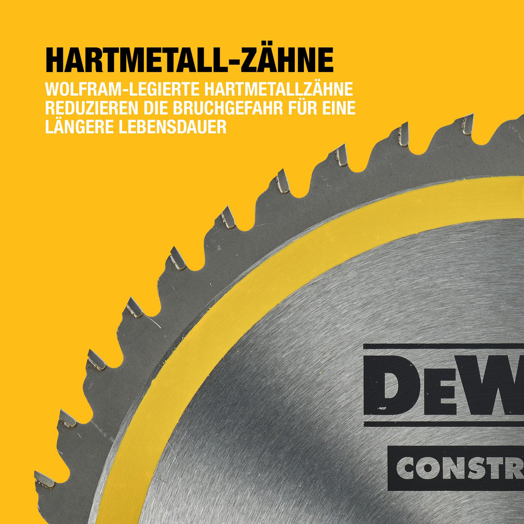 DEWALT 250 x 30 mm Kreissägeblatt (für den Einsatz auf Stationärsägen, nagelfest, 48 Zähne, Wechselzahngeometrie, 10° Zahnwinkel, 3 mm Schnittbreite), DT1957-QZ