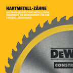 DEWALT 250 x 30 mm Kreissägeblatt (für den Einsatz auf Stationärsägen, nagelfest, 48 Zähne, Wechselzahngeometrie, 10° Zahnwinkel, 3 mm Schnittbreite), DT1957-QZ