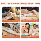 BURNNOVE Holz Pyrographie Set 100W, 100–750°C, Doppel-Pyrographie-Stifte mit LCD-Display, 21 Spitzen, Temperaturregelung, Komplettset für Holz, Leder, Kunsthandwerk