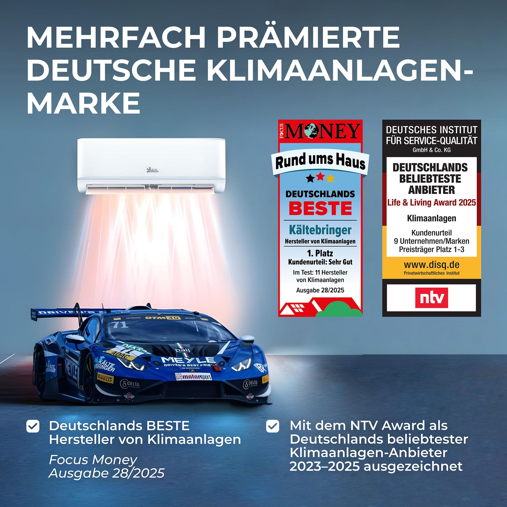 Kältebringer Split Klimaanlage Quick Connect - 12000 BTU (3,5 kW) - Klimagerät mit Heizfunktion, WiFi & App, bis 55qm, sehr leise - 5m Kupferleitung, Kältemittel R32, Montagematerial, Wandhalterung