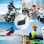 EJEAS V6PRO Motorrad Intercom Bluetooth Headsets 1200m bis zu 6 Reiters DSP-Rauschunterdrückung, Wasserdicht, Kommunikationssystem für Motorräder, 1 Stück