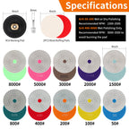 14PCS Diamant nass Polierscheiben mit M14 Gummi-Stützteller Wollfilz,100mm Marmor Polierset Schleifpads für Granit Beton Fliesen Stein Schleifen,50-8000 Schleifscheibe für winkelschleifer, Bohrer
